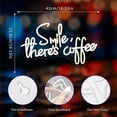 thumbnail image 3 of Letrero de neón "Smile There's Coffee", letreros de neón para decoración de pared, letreros de neón LED, letreros de neón iluminados para habitación, decoración del hogar, 16,53 x 10,15 pulgadas, 3 of 7