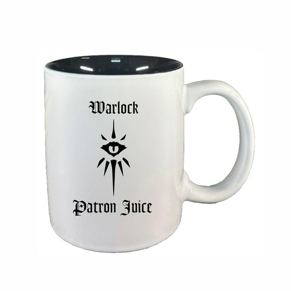 D&D Coffee Mug, Warlock Patron Juice 11oz Ceramic Coffee Cup Teacup with Handle, Dungeons Dragons Gifts DND