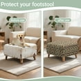 thumbnail image 6 of Xoenoiee Brown Leopard Print Ottoman Cover, Stretch Square Velvet Ottoman Slipcovers Foot Stool Cover for Living Room, Folding Storage Furniture Protector with Elastic Bottom, Machine Washable, L, 6 of 7