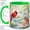 Green, variant on Watercolor Cardinal Pair Coffee Mug, Cardinal Birds Mug, Daily Coffee Tea Cup for Home Office, Forest Stream with Butterflies and Blossoms, Woodland Nature Art, Bird Lovers Women Men