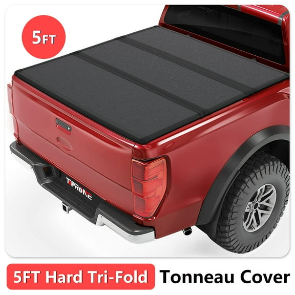 TOPRONE Hard Tri-Fold Tonneau Cover Fits 2019-2024 Ranger with 5' (61in) Truck Bed | On Top |