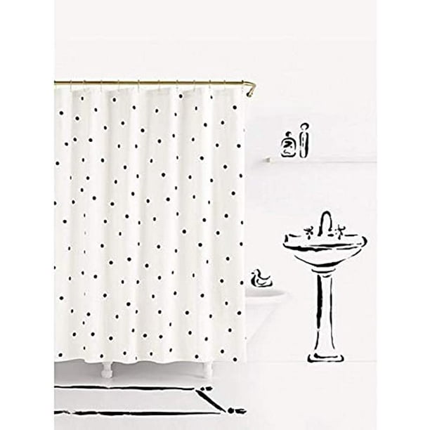 Kate Spade Deco Dot White Shower Curtain 72x72