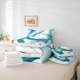 thumbnail image 6 of Homewish Blue Ink Ribbon 7-Piece King Bedding,Abstract Artwork King Bed in a Bag,Reversible, 6 of 8