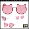 thumbnail image 2 of Kids Size Girls Cute Bow Tie Kitty Ear Rimless Plastic Sunglasses White - Pink, 2 of 7