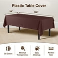 thumbnail image 6 of Exquisite 12 Premium Waterproof 54" x 108" Brown Solid Print Plastic Tablecloths, 6 of 8