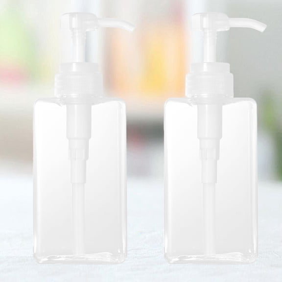 WHAMVOX 2 PCS Bathroom Clear Bottle Set Body Lotion Container Travel 6.7X6.7X15.6cm