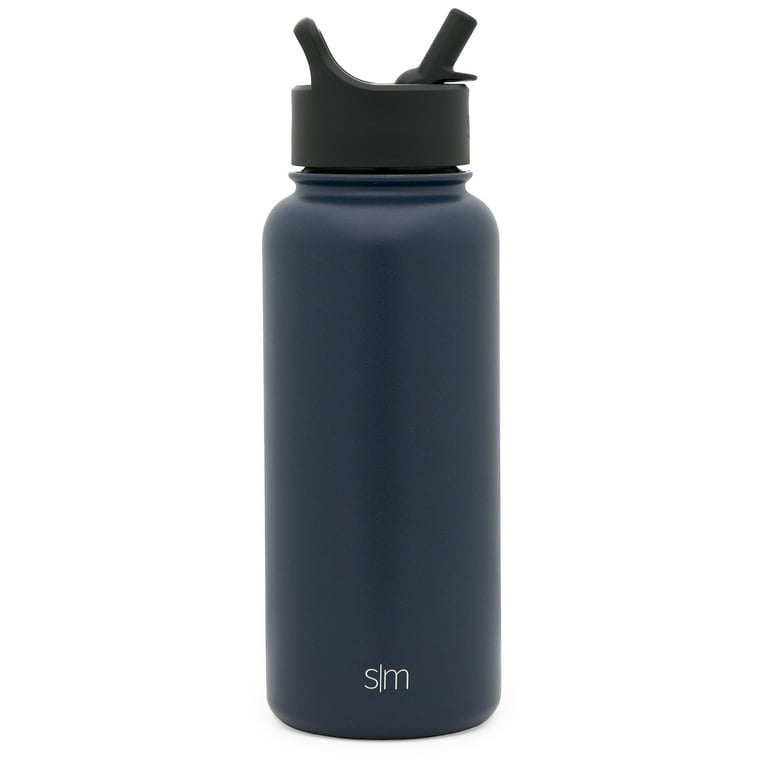 Simple Modern 32 oz Summit Water Bottle with Straw Lid - Gifts for Men &  Women Hydro Vacuum Insulated Tumbler Flask Double Wall Liter - 18/8  Stainless Steel - Midnight Black 