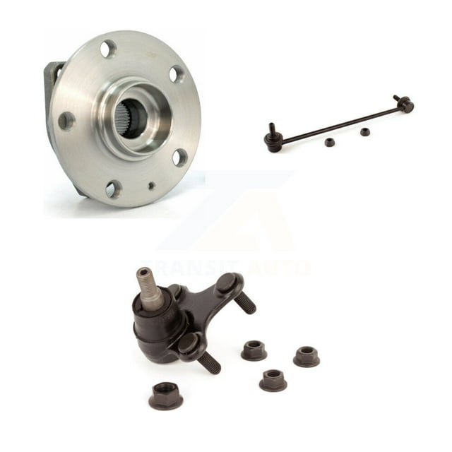 Transit Auto Front Left (Driver Side) Hub Bearing Assembly Suspension Lower Ball Joint & Sway Bar Stabilizer Link Kit for Car 2017-2019 Volkswagen Golf Alltrack with 80mm Pilot Diameter K7T-101649