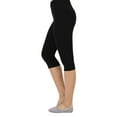 thumbnail image 3 of KOGMO Womens Premium Cotton Comfortable Stretch Capri Leggings 15in Inseam 3-Pack, 3 of 5