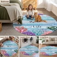 thumbnail image 5 of Ocean Coral Round Area Rug 3.3Ft Washable Circle Rugs for Dining Room Table, Summer Coastal Seaweed Starfish Wood Ombre Blue Non-Slip Carpet Floor Mats Indoor Outdoor Carpet Runner Home Decor, 5 of 8