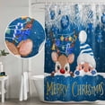 thumbnail image 4 of Christmas Shower Curtain Set - 48" x 72" Washable Bathtub Curtain with 12 Hooks, Cute Santa Claus Reindeer Xmas Balls Snowy Navy Blue Waterproof Fabric Stall Shower Curtains for Bathroom Décor, 4 of 6