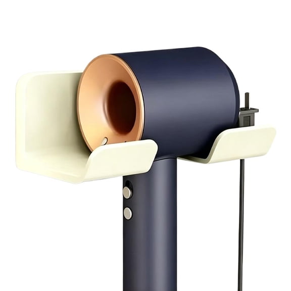 Hair Dryer Holder Wall Mount, No Drill Adhesive Organizer for Bathroom, Universal Styling Tool Stand for Blow Dryer and Straightener