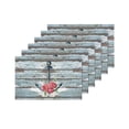 thumbnail image 4 of MKHERT Old Solid Wood with Vintage Nautical Anchor and Rose Placemats Table Mats for Dining Room Kitchen Table Decoration 12x18 inch,Set of 6, 4 of 4