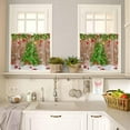 thumbnail image 2 of Christmas Tree Kitchen Curtain 2 Panels Tiers Curtains 36 Inch Length, Xmas Snowflake Botanical Balls Vintage Curtains Rod Pocket Curtains Window Drapes Treatment Window Cafe Curtains, 2 of 5