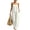 Blue, variant on Women's Linen-Blend Sleeveless Jumpsuit - Spaghetti Strap Wide Leg Romper with Pockets, Loose Fit Casual One-Piece for Spring & Summer White XXL