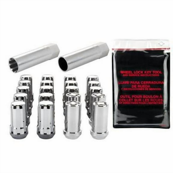 McGard SplineDrive Tuner 5 Lug Install Kit w/Locks Tool (Cone) M14X1.5 / 22mm Hex - Chrome - 65515 Fits select: 2013-2018 RAM 1500, 2011-2018 JEEP GRAND CHEROKEE