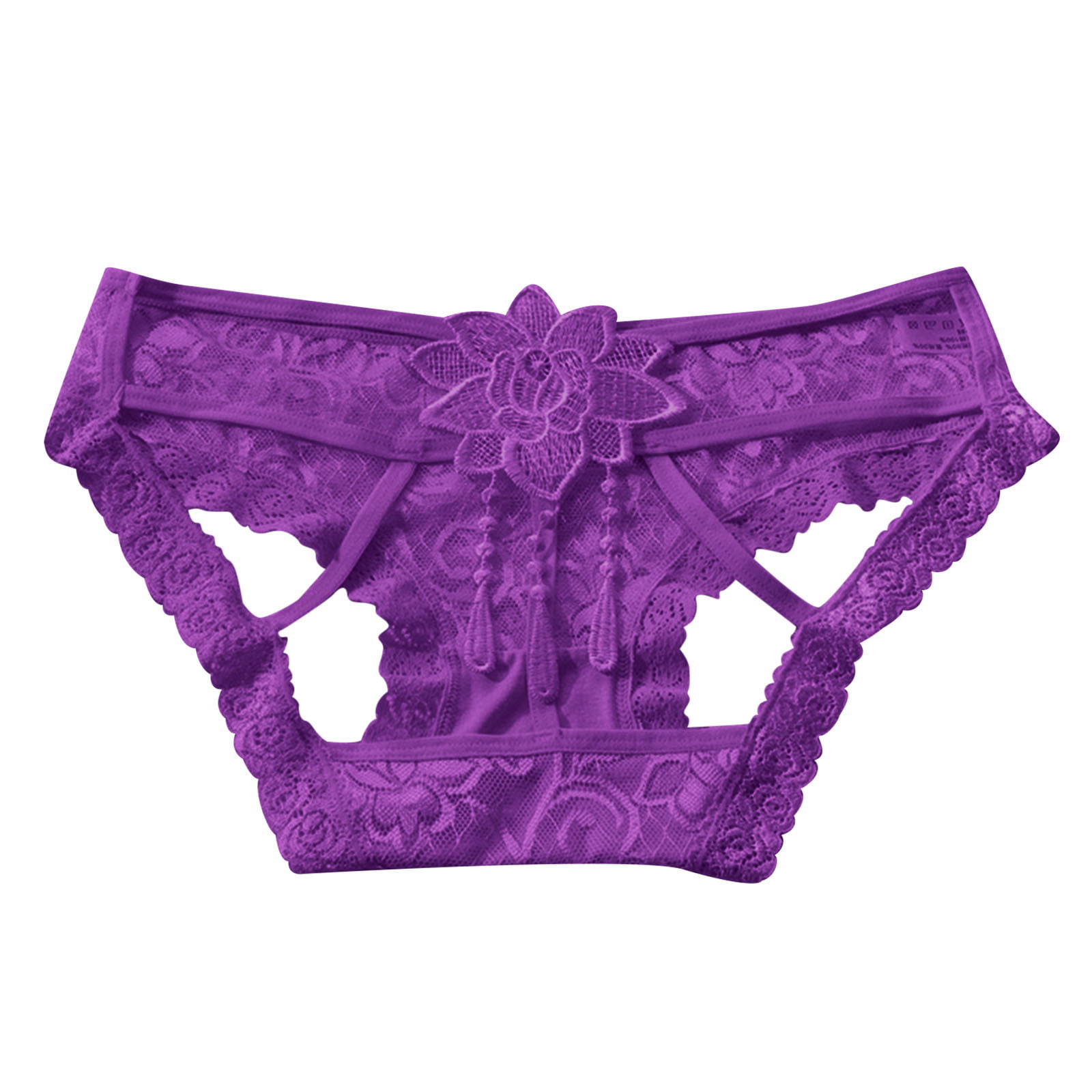 Dropship 2 Pcs Women Lace Sexy Bikini Panties Pack Flower Mesh Underwear  Plus Size Boyshorts Panties,Purple Green to Sell Online at a Lower Price