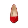thumbnail image 6 of BLISSFUL STEP Women's Pointed Toe Printed Slip on Kitten Heel Pumps Red 9.5, 6 of 6