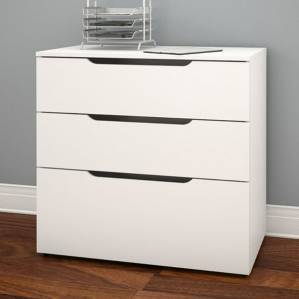 Nexera 3 Drawer Vertical Wood Filing White