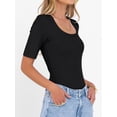 thumbnail image 5 of ANRABESS Womens Half Sleeve Tops Scoop Neck Ribbed Knit Slim Fitted Basic Tee Shirts Summer 2026 Trendy Spring Casual Clothes Black Small, 5 of 10