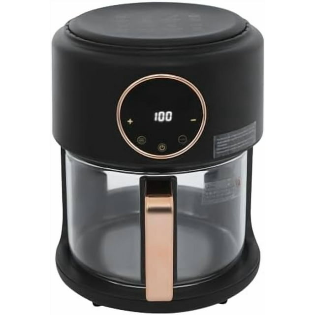 3.8 Quart Air Fryer with 8-1 Preset Cook Modes, 360° Viewable & Touch Screen, Transparent Fry Bowl, 1200w Air Fryer Roaster, Nonstick, 176-392°F, 60 Min Timer, Suitable for Home Kitchens (Black)