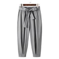 thumbnail image 7 of QIYAGBSA Men's Tie Waist Harem Pants Relaxed Drop Crotch Tapered Leg Casual Trousers with Side Pockets Streetwear Style (Gray, XL), 7 of 7