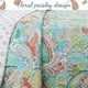 thumbnail image 3 of Juego de cama reversible con colcha y diseño floral de hojas de coral azul turquesa, cubrecama ligero para todas las estaciones (turquesa, tamaño king, 3 piezas), 3 of 5