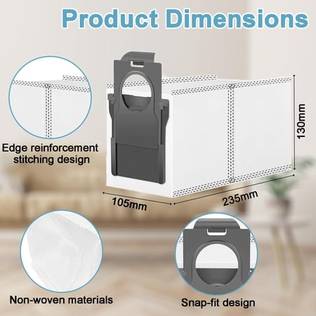 MHAWBL-12 Pack Vacuum Dust Bags for Dreame X50 Ultra/X40 Ultra/X30 Ultra/L50 Ultra/L40 Ultra/L10s Ultra Gen 2/L10s Pro Ultra Robot Vacuum Cleaner 3.2L Large Capacity Dust Bag Accessories