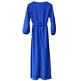 thumbnail image 4 of New Years Eve Dresses For Women Summer Casual Lantern Sleeve Solid With Belt Wedding Dress, 4 of 4