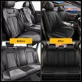 thumbnail image 3 of LAONNVIR Car Seat Covers Full Set Fit for Jeep Cherokee 2014-2025 Waterproof Leather Automotive Seat Cushion Protector Black,Full Set, 3 of 8