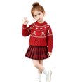 thumbnail image 4 of Ticikt Toddler Fair Isle Cable Knit Pullover Sweater Crewneck Long Sleeve Soft Warm Cozy Winter Holiday Top for Baby Boys Girls,Red, 4 of 6