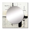 thumbnail image 2 of Designart "Monochrome Fantasy Landscape" Abstract Painting Square Mirror For Wall Decor - Large White Square Mirror Printed Wall Decor - Modern Square Living Room Mirror, 2 of 5