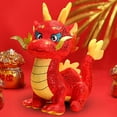 thumbnail image 3 of Dragón chino de peluche de dragón de peluche, ligero y lindo dragón de juguete de peluche muñeca de dragón para accesorios de ropa de cama de fiesta, 3 of 8