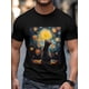thumbnail image 5 of Men's T-Shirt,Short Sleeve Tee Shirt Casual Tops Starry Sky Cat Crew Neck T Shirts for Men, 5 of 8