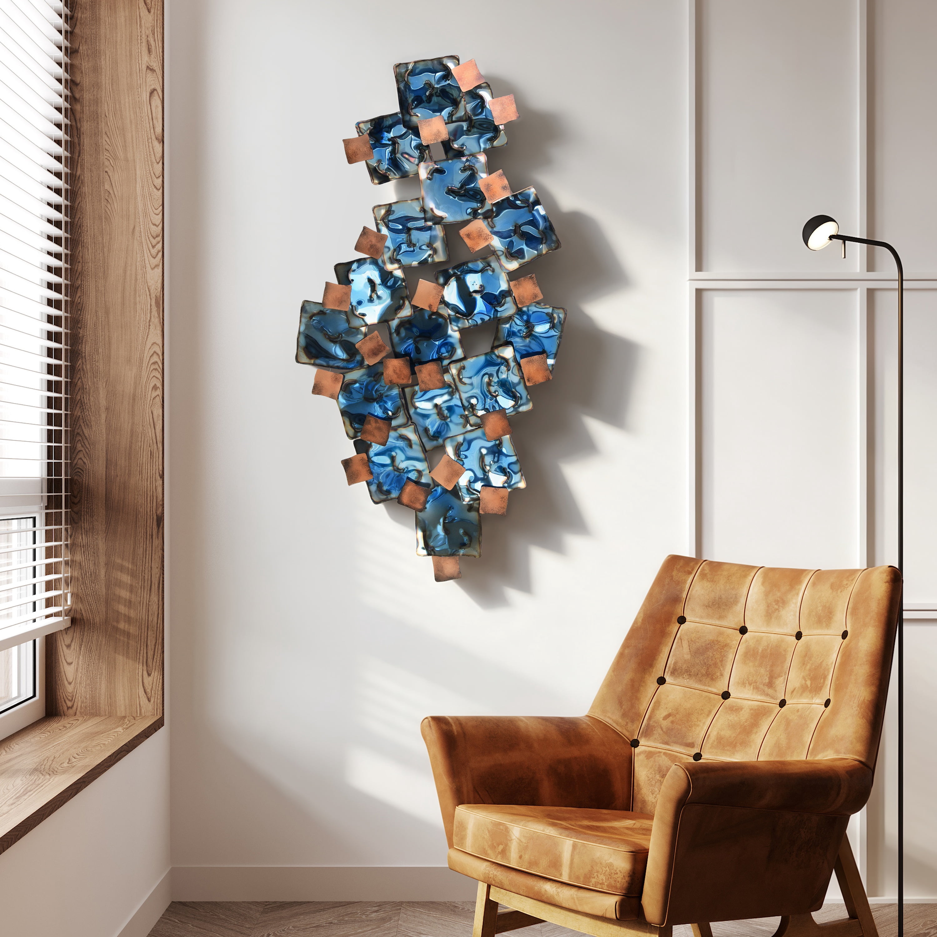 Empire Art Direct Mesh Hand Painted Etched Metal Wall Sculpture, 48.8" x 26.0" x 2.8", Ready to Hang