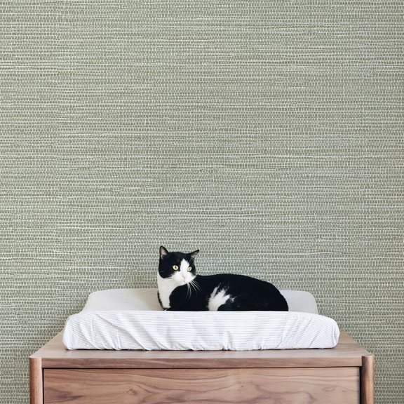 JiffDiff Grasscloth Wallpaper Peel and Stick Cream Grassweave Peel & Stick Textured Wallpaper Self Adhesive Contact Paper 17.3"x472"