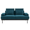 thumbnail image 5 of Loveseat Sofa Couch, Azure Navy Blue, Fabric, Living Kitchen Cafe Bistro Hospitality Restaurant, Modern Contemporary HB34541, 5 of 8