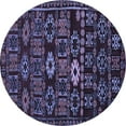 thumbnail image 1 of Ahgly Company Indoor Round Southwestern Blue Country Area Rugs, 6' Round, 1 of 4
