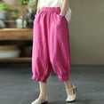 thumbnail image 4 of Womans Pants Wide Straight Leg Baggy Pant Capris Pants Women Casual Comfy Work Pants Vacation Outfits for Women, 4 of 4