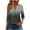 Gray, variant on aidice Tops for Women Casual Notched V Neck Long Sleeve Zip Shirts Comfy Fitting Gradient Color Tops