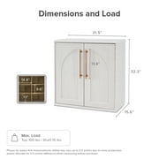 Mopio Blake Storage Cabinet, Sideboard Buffet Cabinet with Storage, Small Modular Accent Display Cabinet, Kitchen Coffee Bar Pantry Cabinet, Media Console Credenza for Living Room (Arched, White)