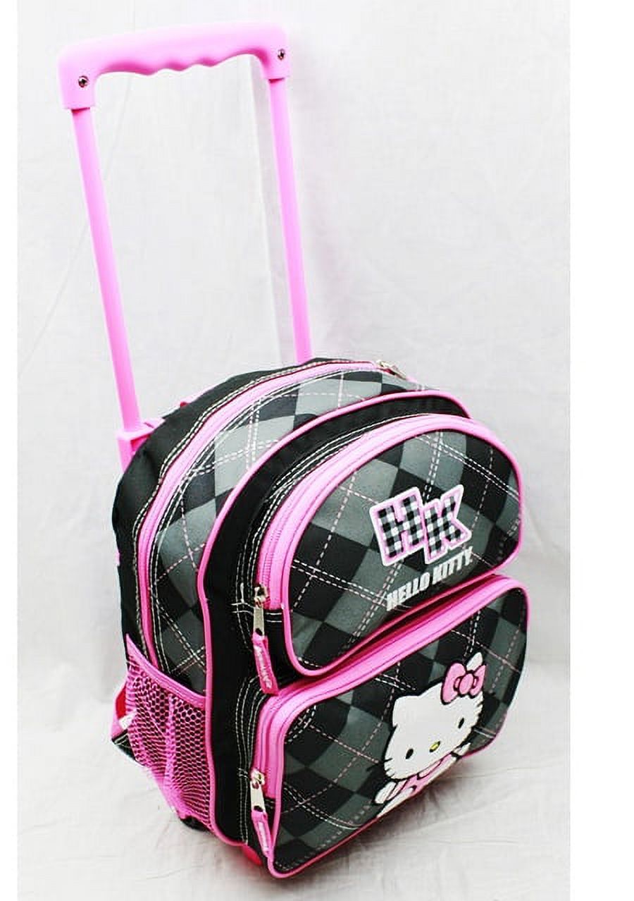 Small Rolling Backpack - - Black Checker New School Bag 82082