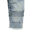 thumbnail image 4 of X RAY Men's Jean Shorts Biker Denim Short Jeans for Men Moto Slim Fit Stretch Ripped Casual Knee Length Hem, Acid Blue, Frayed Hem, 4 of 7