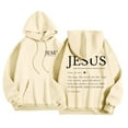 thumbnail image 3 of Essentials Women's Hoodie Christian Long Sleeve Hooded Jesus Casual Letter Print Winter Y2k Clothes Beige, 3 of 5