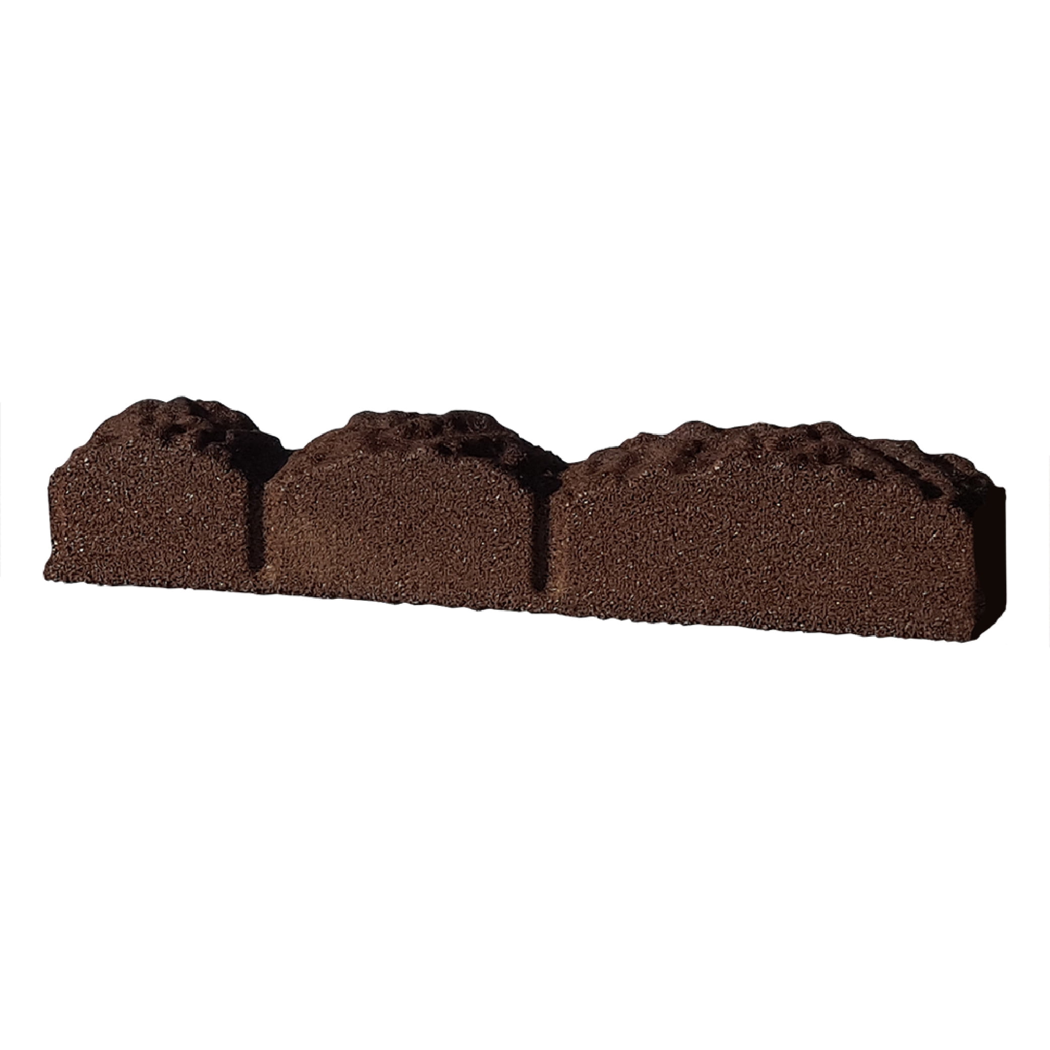 Rubberific Landscape Edging, 4' Brown Cobblestone Rubber Flower Garden Edging Border (4 Pack)