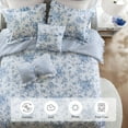 thumbnail image 4 of Cotton Bedding Set 5 Pieces Full/Queen Comforter Set with Decorative Pillows,Blue,Comforter Set, 4 of 19