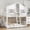 White + Pine + Twin, variant on [Luckynote]Twin over Twin House Bunk Bed with Roof , Window, Window Box, Door , with Safety Guardrails and Ladder, Grey