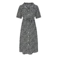 thumbnail image 4 of TopLLC Robe Sans Manches à Col Rond pour Femmes, Robe d'Été Décontractée à Manches Courtes avec Boutons et Lacets, 4 of 6