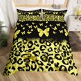 thumbnail image 2 of Erosebridal Housse de Couette à Imprimé Léopard Doré Grand Lit, Ensembles de Literie Chic Papillon Format Grand Lit pour Filles, Réversible 3 Pcs, (Sans Couette), 2 of 6
