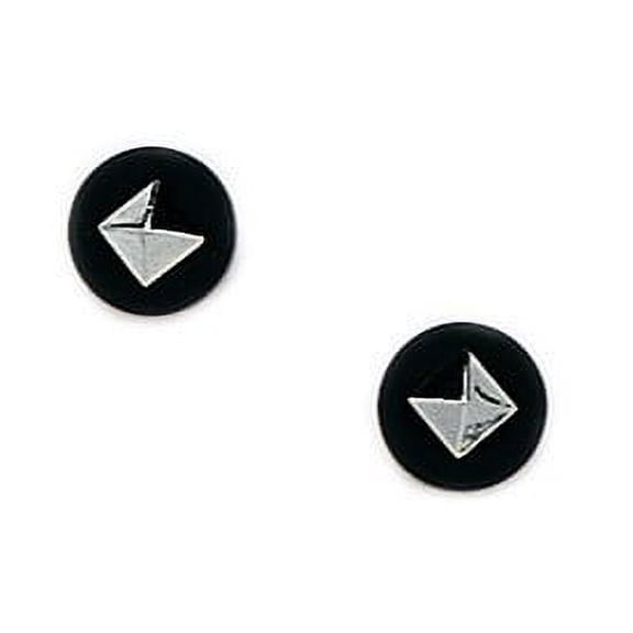 14k White Gold Black Cubic Zirconia Round Screw-Back Earrings - Measures 6x6mm